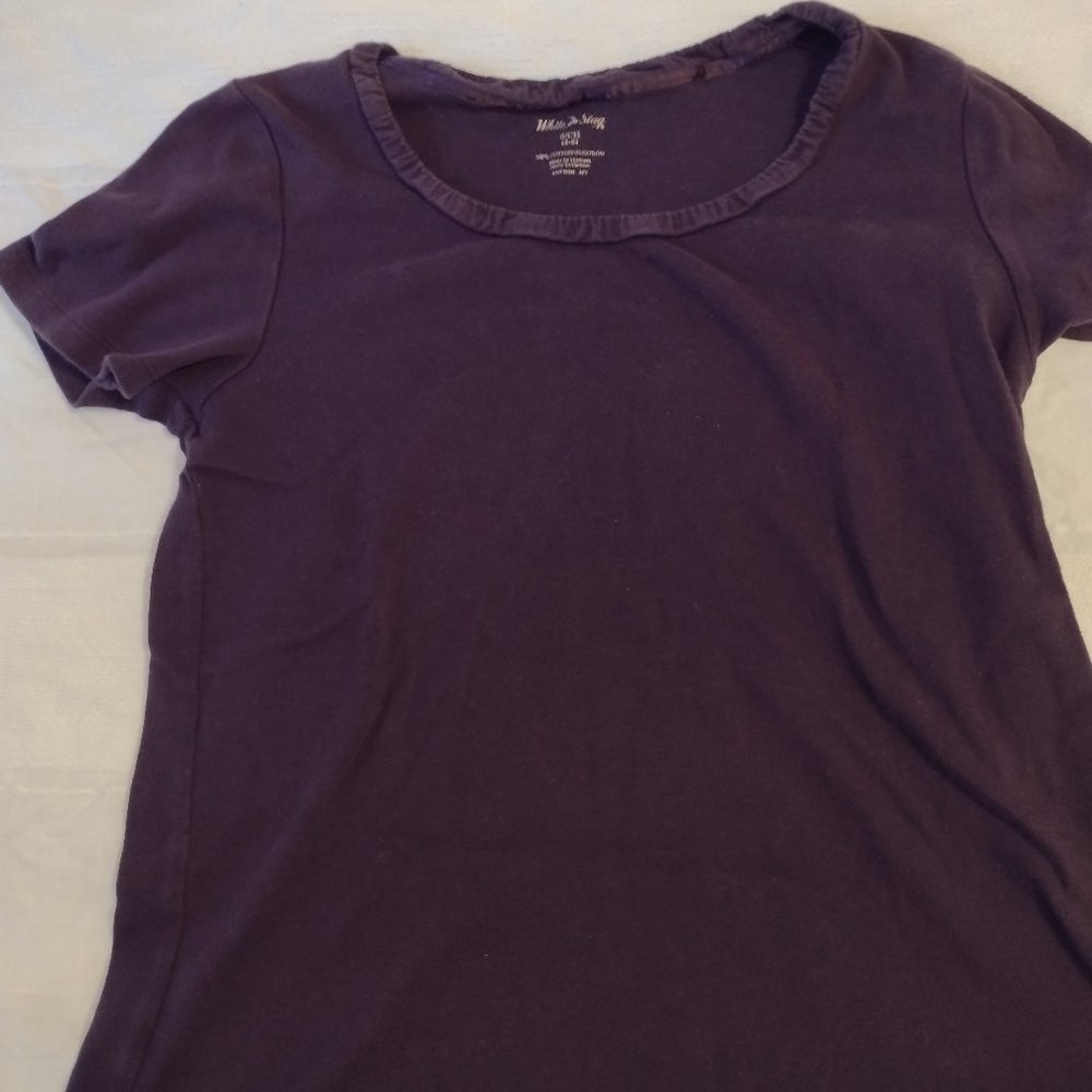 Comfy Plum-Colored White Stag Cotton Top, Size S (4-6)